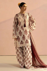 Digital printed Lawn with 4 side printed Lawn Dopatta